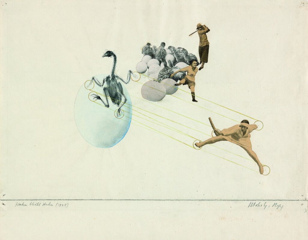 Once a Chicken, Always a Chicken by Laszlo Moholy-Nagy, 1925, photo montage, Los Angeles County Museum of Art